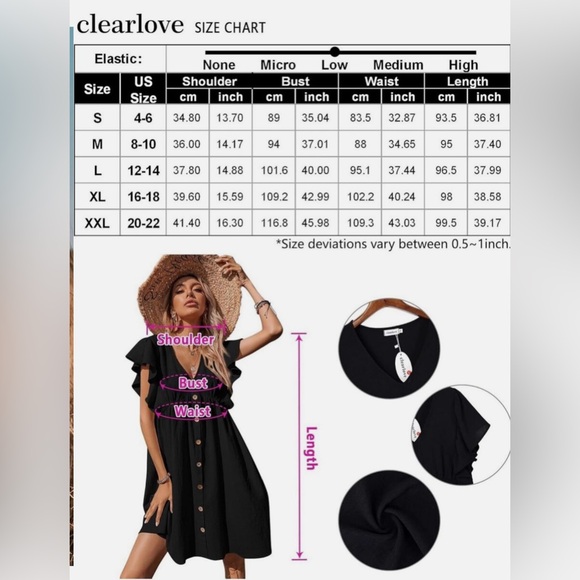 KOJOOIN Women's Ruffle Babydoll Dress SZ Small NWT - Picture 4 of 9